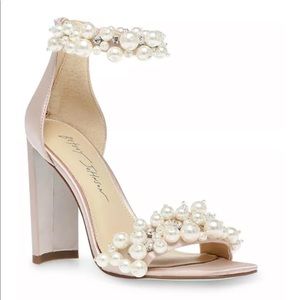 Betsey Johnson Fay Imitation Pearl Embellished Dress Sandals